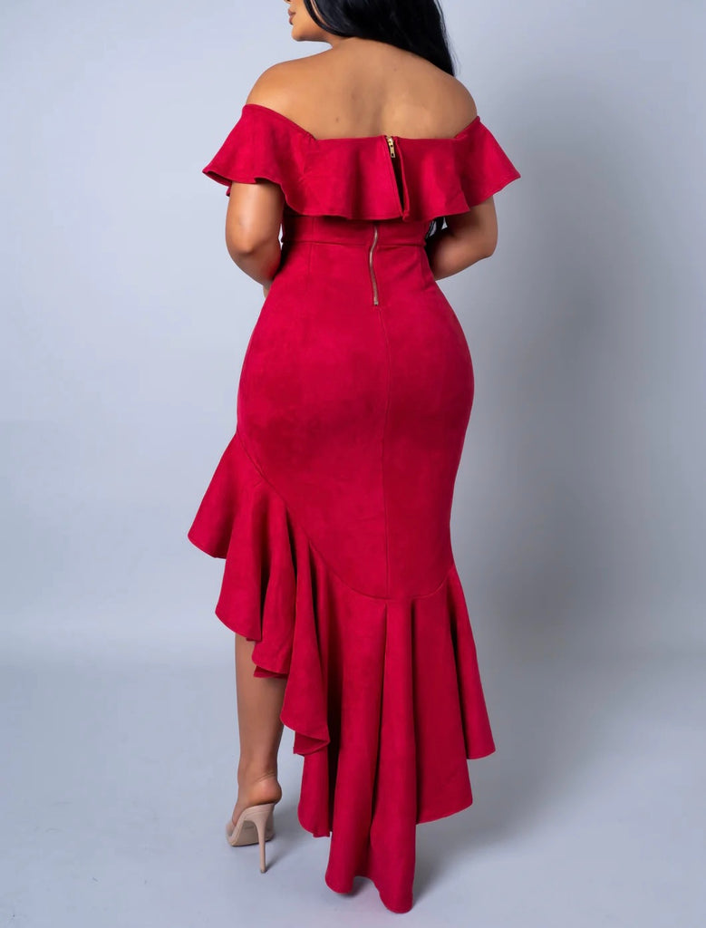 Ruffle My Feathers off shoulder dress - Whiplash Styles