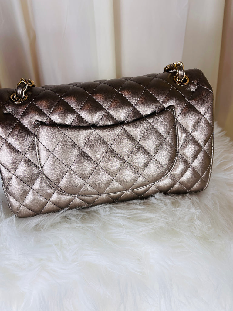 chanel inspired quilted handbag