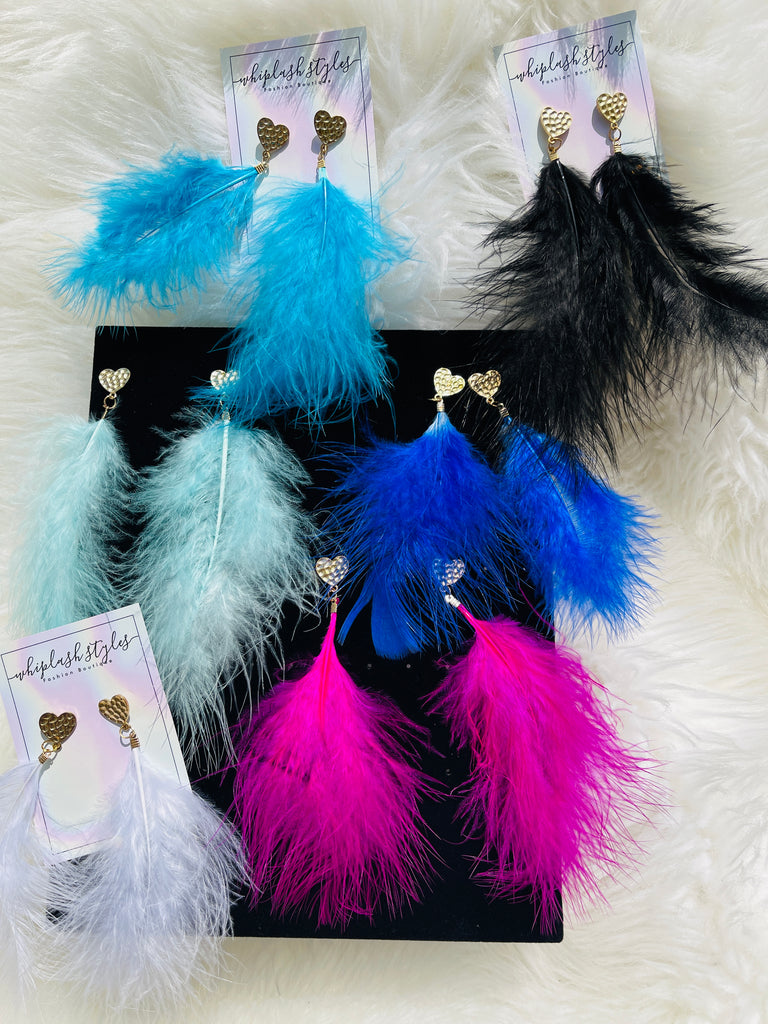 TICKLE ME feather earrings - Whiplash Styles